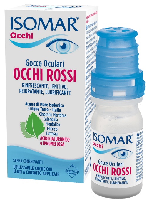 ISOMAR OCCHI ROSSI GOCCE OCULARI ACIDO IALURONICO 0,20% 10 ML - maxifarmacia.it
