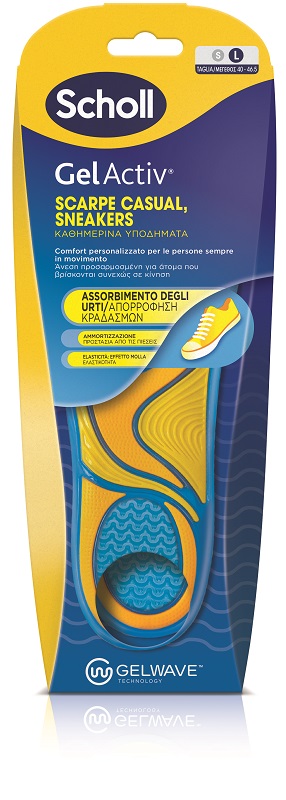 SCHOLL GEL ACTIV 1 PAIO DI SOLETTE PER SCARPE CASUAL E SNEACKER TG.L - maxifarmacia.it