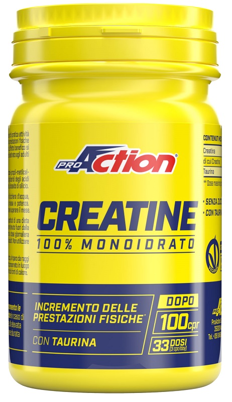 PROACTION CREATINE 100 COMPRESSE SENZA GLUTINE SENZA LATTOSIO - maxifarmacia.it
