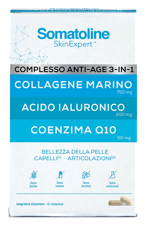 SOMATOLINE COMPLESSO ANTI AGE 3IN1 45 COMPRESSE SENZA GLUTINE SENZA LATTOSIO - maxifarmacia.it