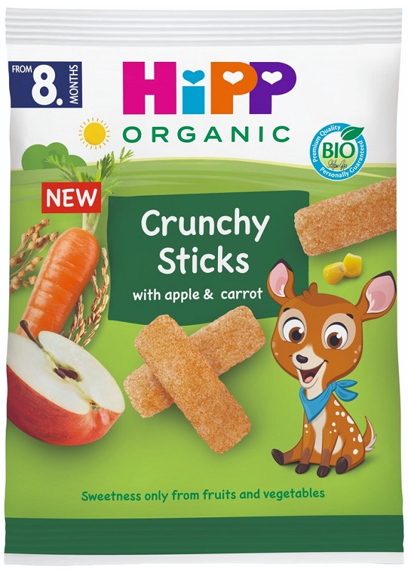 HIPP CRUNCHY STICKS MELA CAROTA 30 G - maxifarmacia.it