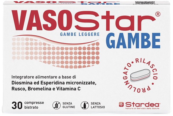 VASOSTAR GAMBE 30 COMPRESSE BISTRATO SENZA GLUTINE SENZA LATTOSIO - maxifarmacia.it