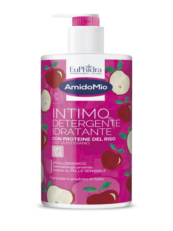 AMIDOMIO INTIMO DETERGENTE IDRATANTE CON PROTEINE DEL RISO USO QUOTIDIANO PH 5,5 IPOALLERGENICO 750 ML - maxifarmacia.it