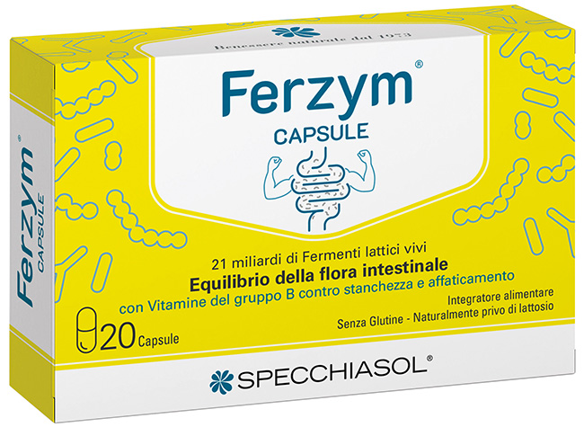 FERZYM CAPSULE 20 CAPSULE SENZA GLUTINE NATURALMENTE PRIVO DI LATTOSIO - maxifarmacia.it