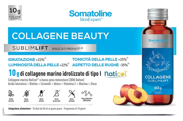 SOMATOLINE COLLAGENE BEAUTY SUBLIMLIFT 10 SHOT 50 ML GUSTO PESCA SENZA GLUTINE SENZA LATTOSIO CON EDULCORANTI - maxifarmacia.it